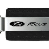 Ford Focus Carbon Fiber Leather Key Chain Fob - Black - Official Licensed