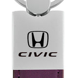 Honda Civic Duo Leather / Chrome Key Chain Fob - Official Licensed