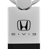 Honda Civic (Reverse C) Duo Leather / Chrome Key Chain Fob - Official Licensed