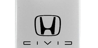 Honda Civic (Reverse C) Duo Leather / Chrome Key Chain Fob - Official Licensed