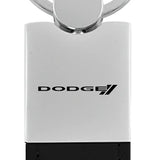 Dodge Stripe Duo Leather / Chrome Key Chain Fob - Official Licensed