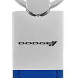 Dodge Stripe Duo Leather / Chrome Key Chain Fob - Official Licensed