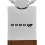 Dodge Stripe Duo Leather / Chrome Key Chain Fob - Official Licensed