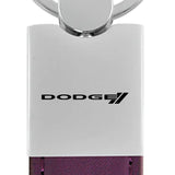 Dodge Stripe Duo Leather / Chrome Key Chain Fob - Official Licensed