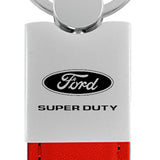 Ford Super Duty Duo Leather / Chrome Key Chain Fob - Official Licensed