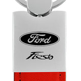 Ford Fiesta Duo Leather / Chrome Key Chain Fob - Official Licensed