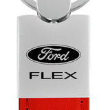 Ford Flex Duo Leather / Chrome Key Chain Fob - Official Licensed