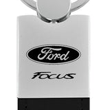 Ford Focus Duo Leather / Chrome Key Chain Fob - Official Licensed