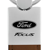 Ford Focus Duo Leather / Chrome Key Chain Fob - Official Licensed