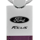 Ford Focus Duo Leather / Chrome Key Chain Fob - Official Licensed