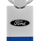 Ford Duo Leather / Chrome Key Chain Fob - Official Licensed