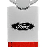 Ford Duo Leather / Chrome Key Chain Fob - Official Licensed