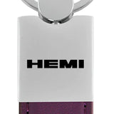 Mopar Hemi Duo Leather / Chrome Key Chain Fob - Official Licensed