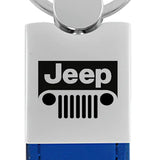 Jeep Grill Duo Leather / Chrome Key Chain Fob - Official Licensed