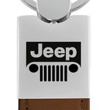 Jeep Grill Duo Leather / Chrome Key Chain Fob - Official Licensed