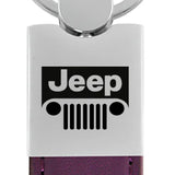 Jeep Grill Duo Leather / Chrome Key Chain Fob - Official Licensed