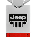 Jeep Grill Duo Leather / Chrome Key Chain Fob - Official Licensed