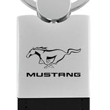Ford Mustang Duo Leather / Chrome Key Chain Fob - Official Licensed