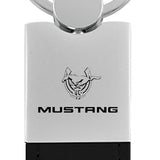 Ford Mustang 45th Ann. Duo Leather / Chrome Key Chain Fob - Official Licensed