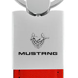 Ford Mustang 45th Ann. Duo Leather / Chrome Key Chain Fob - Official Licensed