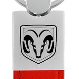 RAM Head Duo Leather / Chrome Key Chain Fob - Official Licensed