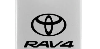 Toyota RAV4 Duo Leather / Chrome Key Chain Fob - Black - Official Licensed