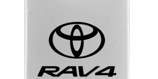 Toyota RAV4 Duo Leather / Chrome Key Chain Fob - Black - Official Licensed