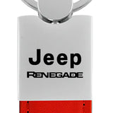 Jeep Renegade Duo Leather / Chrome Key Chain Fob - Official Licensed