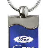 Ford C-Max Rectangular Wave Key Chain Fob - Blue - Official Licensed