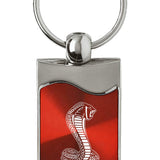 Ford Mustang Cobra Rectangular Wave Key Chain Fob - Official Licensed