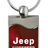 Jeep Commander Rectangular Wave Key Chain Fob - Official Licensed