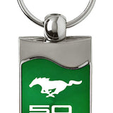 Ford Mustang 50 Years Rectangular Wave Key Chain Fob - Official Licensed