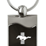 Ford Mustang Tri-Bar Rectangular Wave Key Chain Fob - Official Licensed