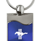 Ford Mustang Tri-Bar Rectangular Wave Key Chain Fob - Official Licensed