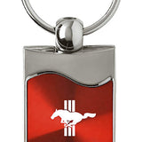 Ford Mustang Tri-Bar Rectangular Wave Key Chain Fob - Official Licensed