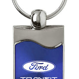 Ford Transit Rectangular Wave Key Chain Fob - Blue - Official Licensed
