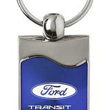 Ford Transit Connect Rectangular Wave Key Chain Fob - Blue - Official Licensed