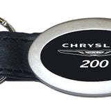 Chrysler 200 Oval Leather Key Chain Fob - Black - Official Licensed