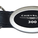 Chrysler 300 Oval Leather Key Chain Fob - Black - Official Licensed