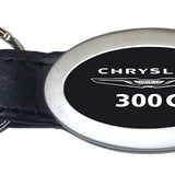 Chrysler 300C Oval Leather Key Chain Fob - Black - Official Licensed