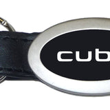 Nissan Cube Oval Leather Key Chain Fob - Black - Official Licensed