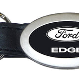 Ford Edge Oval Leather Key Chain Fob - Black - Official Licensed