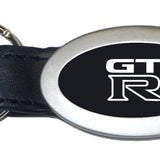 Nissan GTR Oval Leather Key Chain Fob - Black - Official Licensed