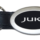 Nissan Juke Oval Leather Key Chain Fob - Black - Official Licensed