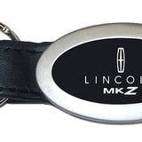 Lincoln MKZ Oval Leather Key Chain Fob - Black - Official Licensed