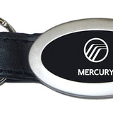 Mercury Oval Leather Key Chain Fob - Black - Official Licensed