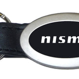Nissan Nismo Oval Leather Key Chain Fob - Black - Official Licensed