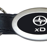 Scion xD Oval Leather Key Chain Fob - Black - Official Licensed