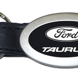 Ford Taurus Oval Leather Key Chain Fob - Black - Official Licensed
