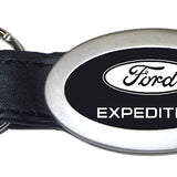 Ford Expedition Oval Leather Key Chain Fob - Black - Official Licensed